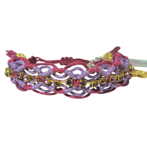 Rose Gonzales "Naomi" Sorbet Collection Woven Bracelet in Burgundy & Violet - Belle Fleur Boutique