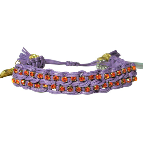 Rose Gonzales "Lindsey" Sorbet Collection Woven Bracelet in Violet & Orange - Belle Fleur Boutique