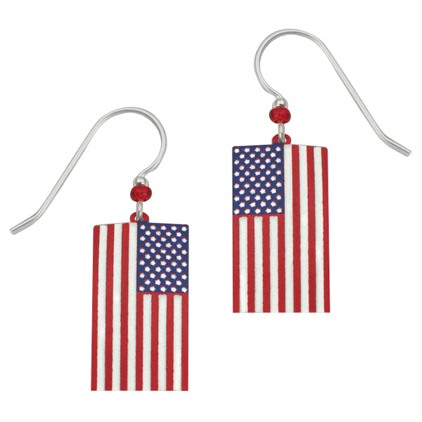 Sienna Sky Stars & Stripes Patriotic Flag Pierced Earrings ~Made in Colorado~ - Belle Fleur Boutique