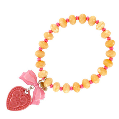 Tarina Tarantino Sugar Cookie "Macaron" Heart Charm Bracelet (Pink & Nude) - Belle Fleur Boutique