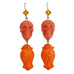 Tarina Tarantino Sugar Skulls "Rosebud" Floral Drop Earrings (Orange) - Belle Fleur Boutique