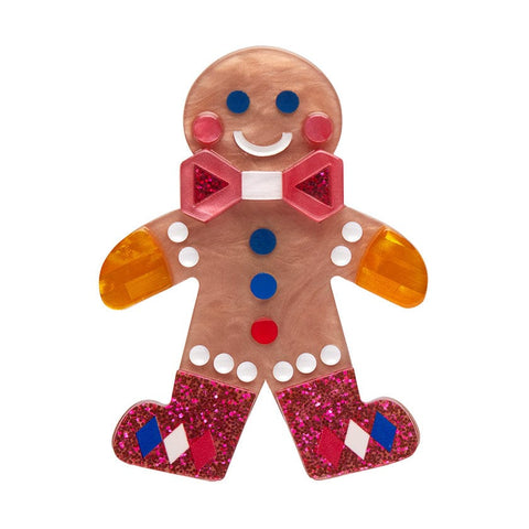 Erstwilder "Sugar & Spice" Gingerbread Man Brooch with Gift Box