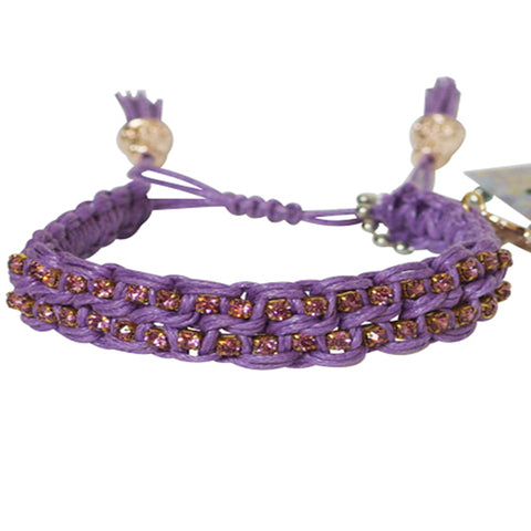 Rose Gonzales "Lindsey" Sultry Collection Woven Boho Bracelet in Violet & Purple - Belle Fleur Boutique