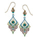 Adajio Sunburst Art Deco-Style Pierced Earrings in Brown, Teal, & Tan - Belle Fleur Boutique