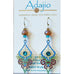 Adajio Sunburst Art Deco-Style Pierced Earrings in Brown, Teal, & Tan - Belle Fleur Boutique