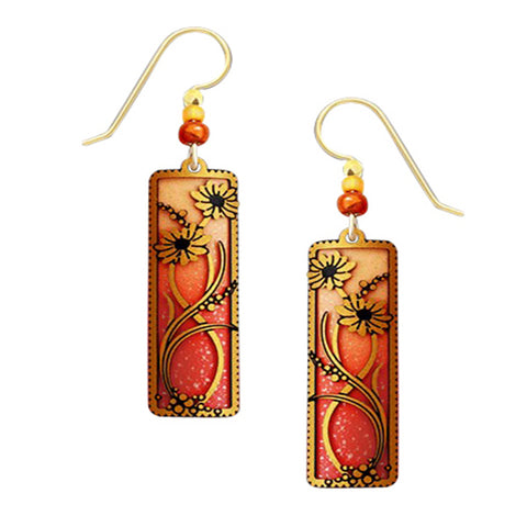 Adajio Daisy Garden Filigree Orange & Apricot Pierced Earrings - Belle Fleur Boutique