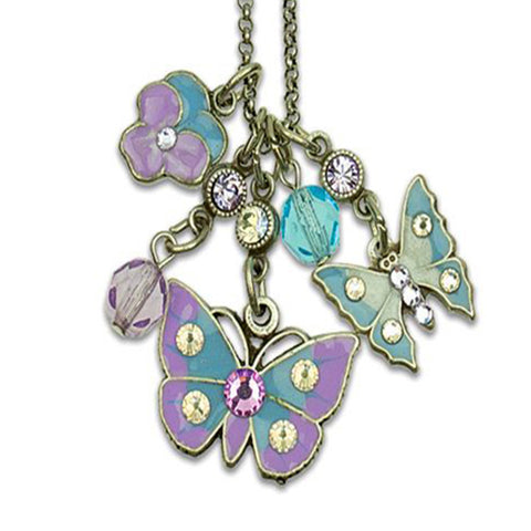 Anne Koplik Take Flight Butterflies & Flower Jumble Charm Necklace - Belle Fleur Boutique
