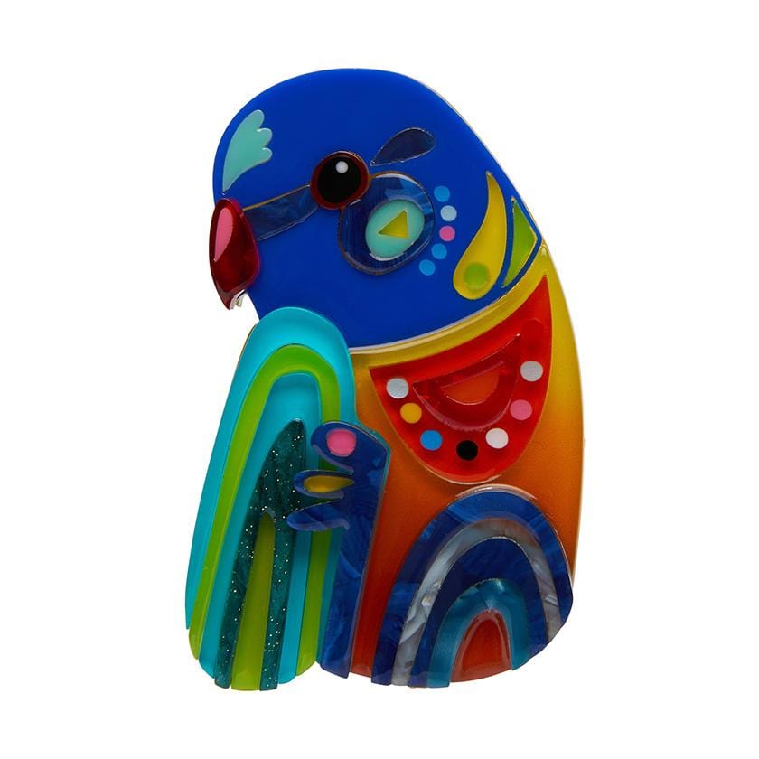 Erstwilder "The Radiant Rainbow Lorikeet" Brooch Designed in Melbourne, Australia