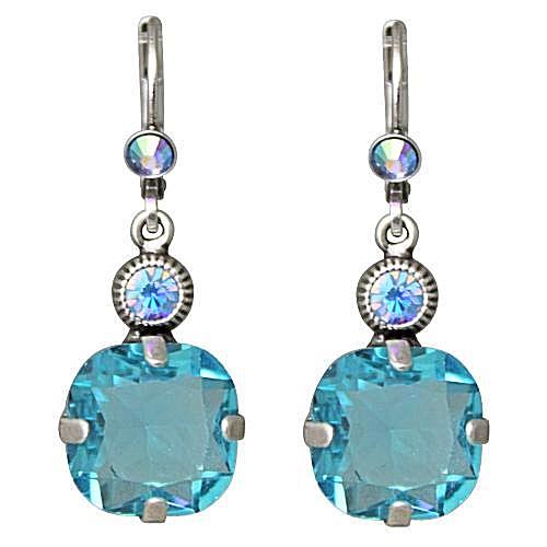 Kirks Folly Fairy Twinkle Leverback Earrings (Silvertone & Aqua) - Belle Fleur Boutique