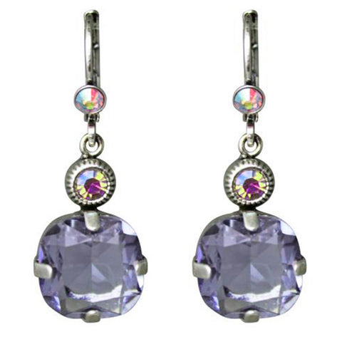 Kirks Folly Fairy Twinkle Leverback Earrings (Silvertone & Violet) - Belle Fleur Boutique