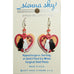 Sienna Sky Valentine Cats in Pink Hearts Pierced Earrings - Belle Fleur Boutique